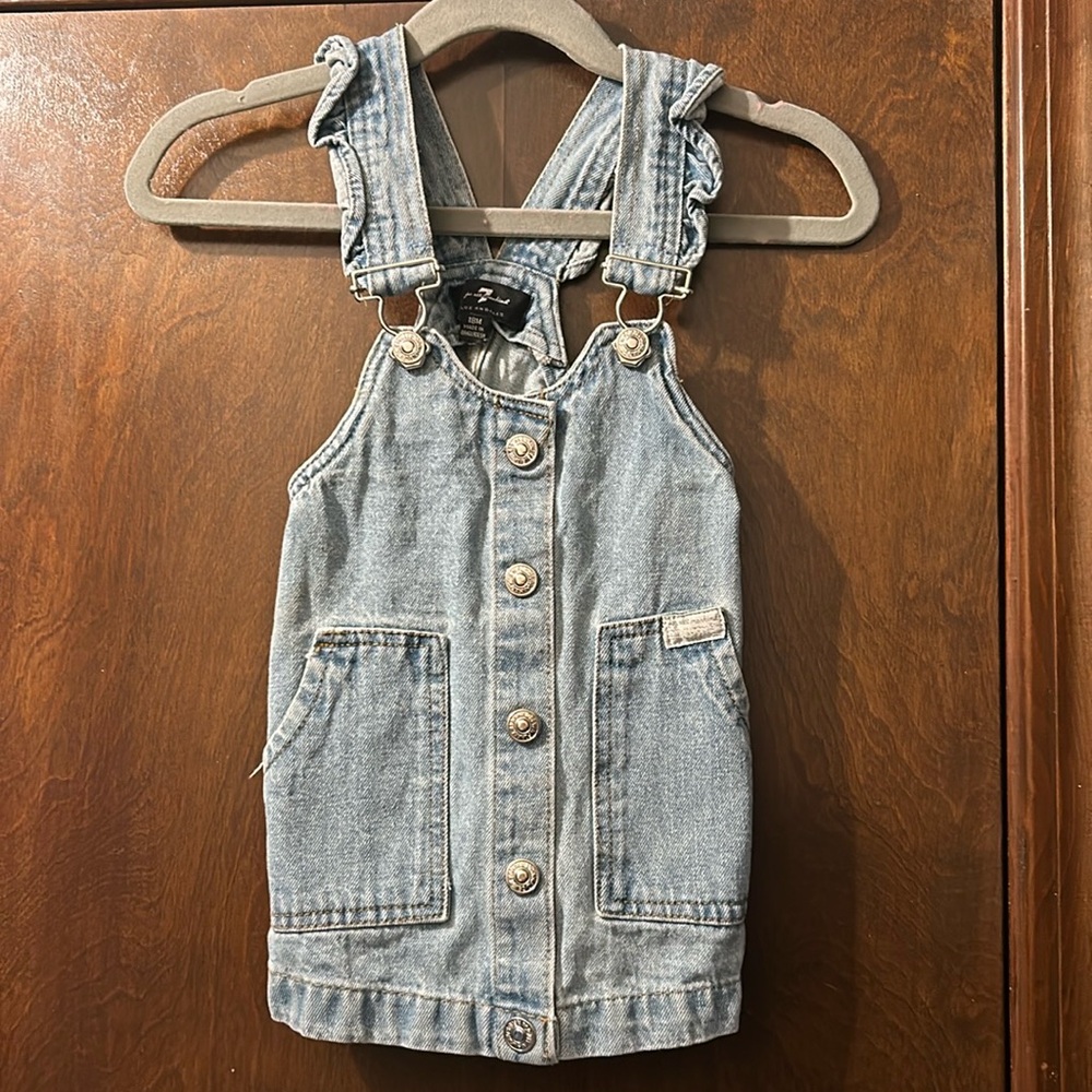 Denim Button-Up Overalls Dress
